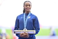 Sha'Carri Richardson after winning 100m silver at Olympic Games Paris 2024 - Athletics - Source: Getty